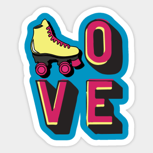 Roller skates Love Roller Disco Skate Derby Girl 70s Sticker